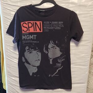 Vintage SPIN Black Band Graphic Cover  T-Shirt sz S